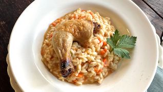 risotto with game bird